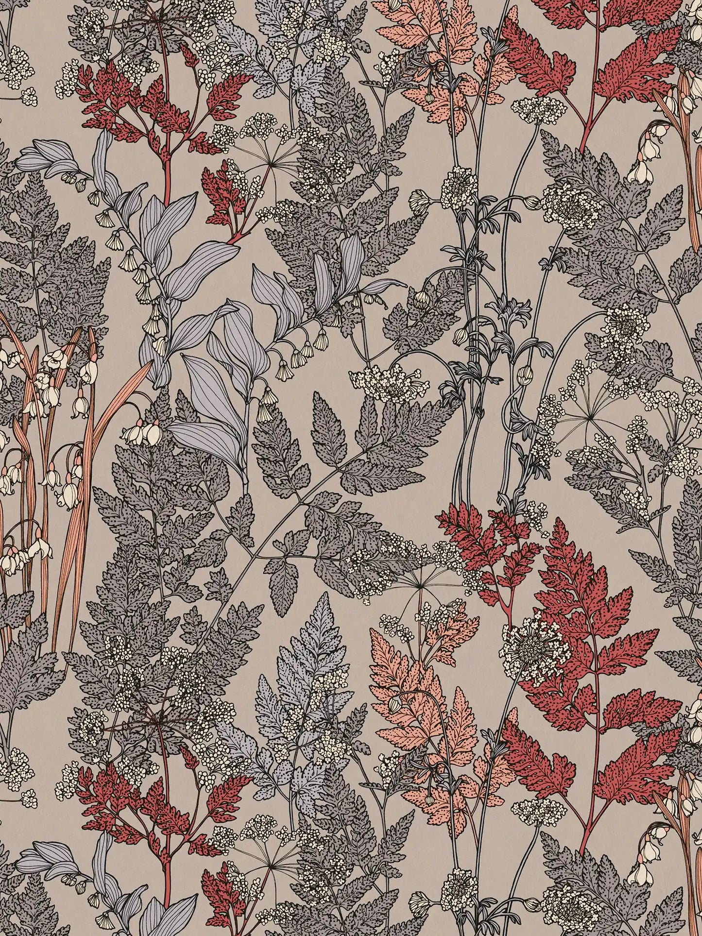 Floral Wallpaper - Brown/Orange