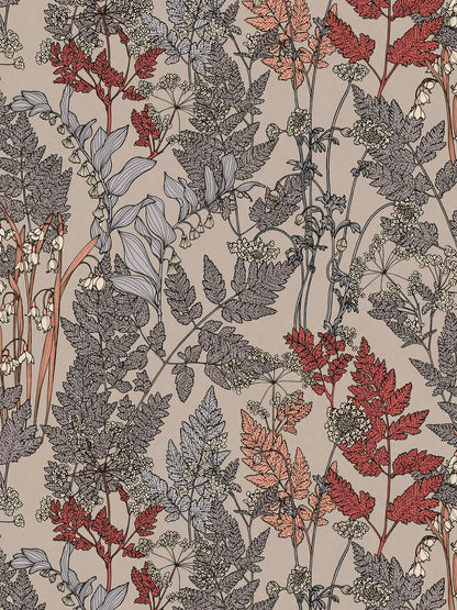 Floral Wallpaper - Brown/Orange