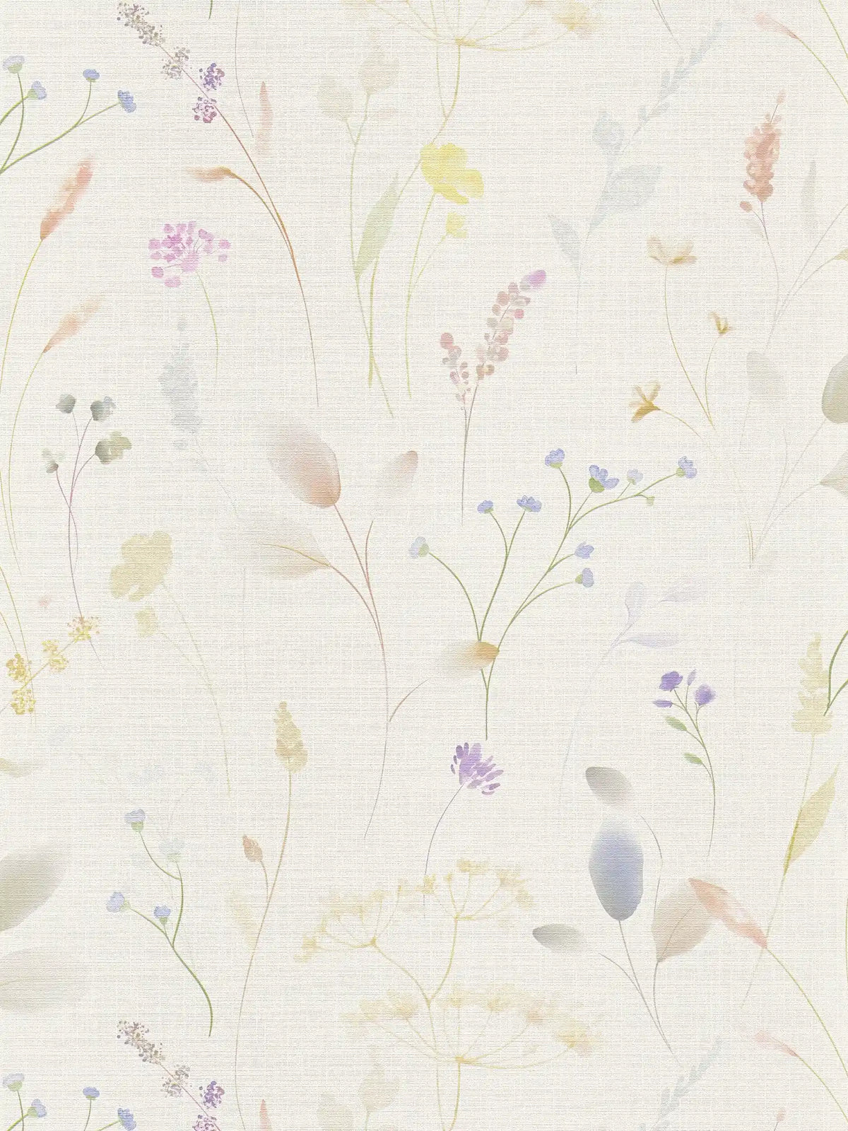 Wisp Wildflower wallpaper in natural – flat pattern