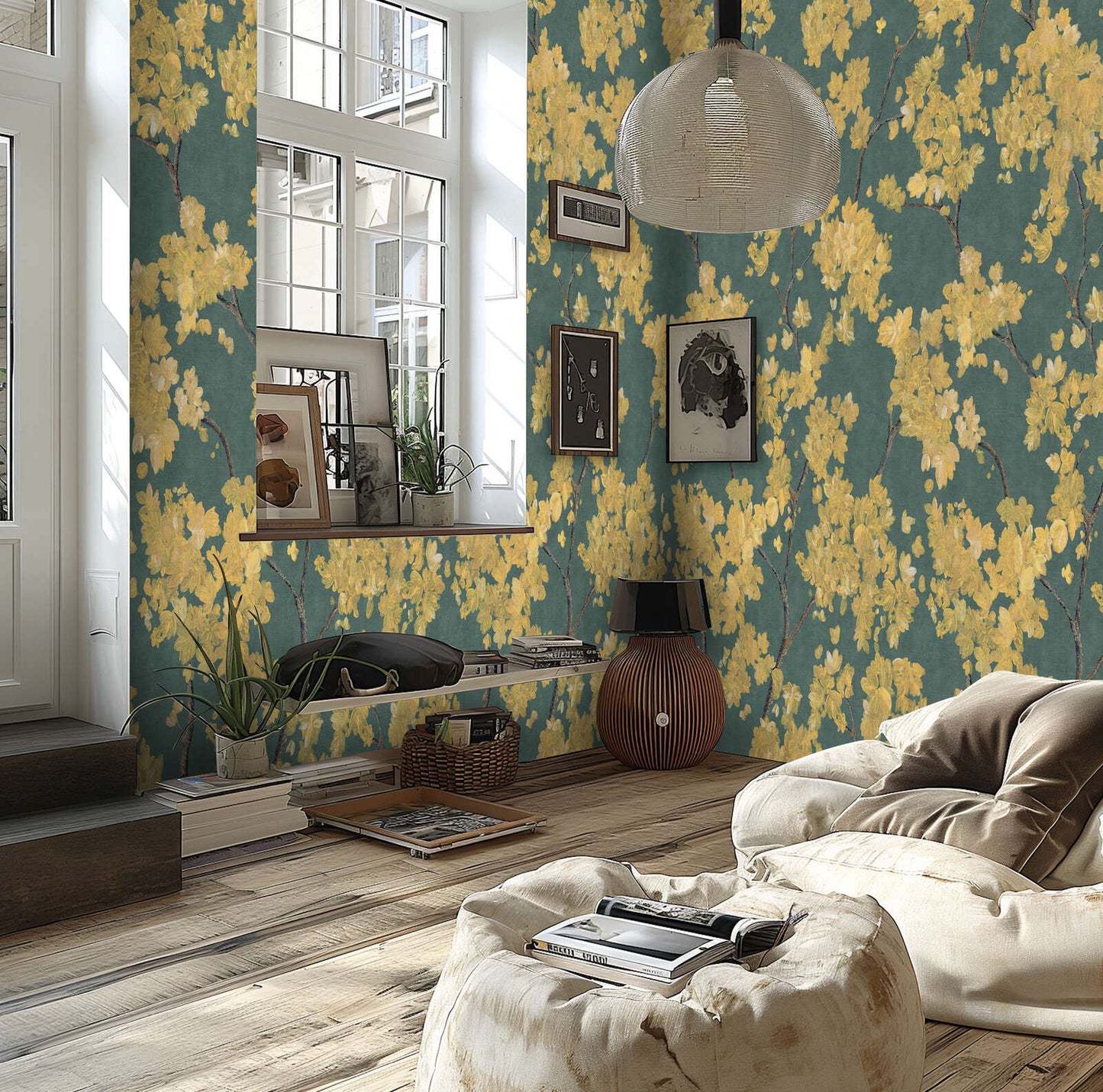 The Wall 4 - Hybrid Wallpaper Mural - Hot Spots - Soft Leaves