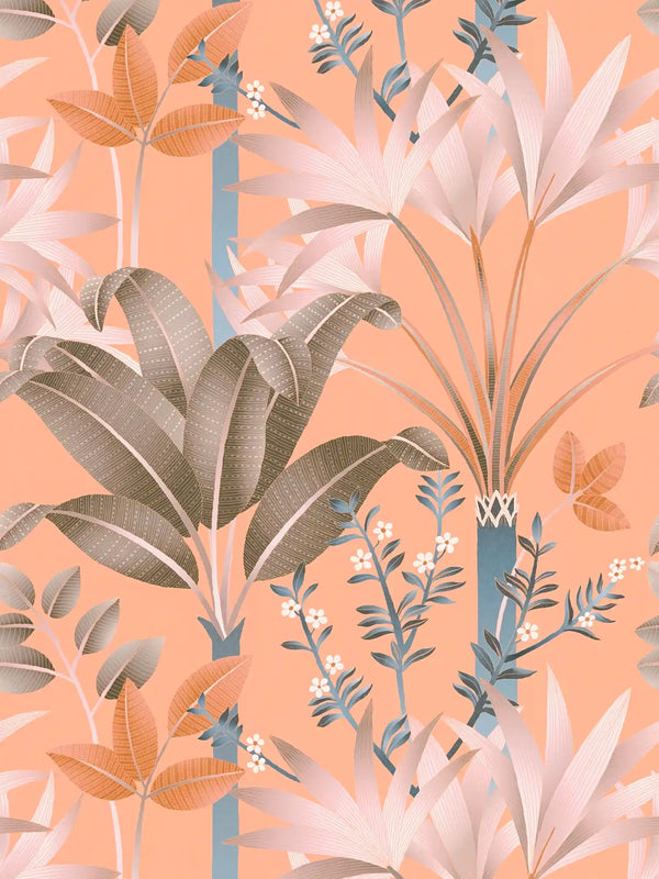 Sample - Graphic Palms Wallpaper - Orange