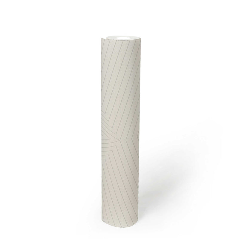 Geometric Paris Wallpaper - White