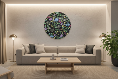Abel Tasman Forest Green Glass Art - Room Shot