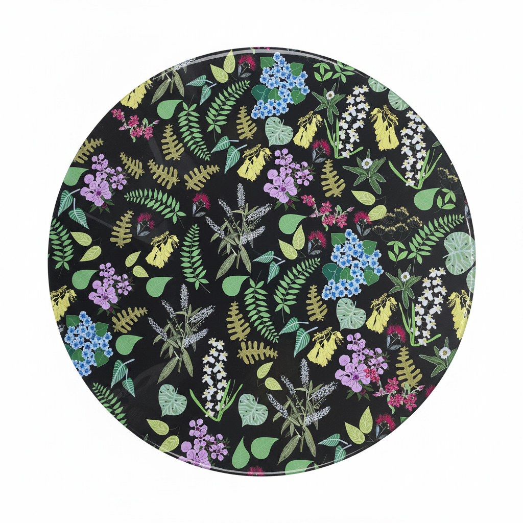 Abel Tasman Forest Green Glass Art - White Background