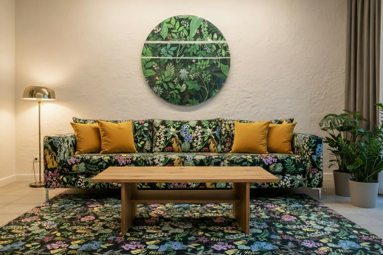 Abel Tasman Room Shot - Circular Art Added