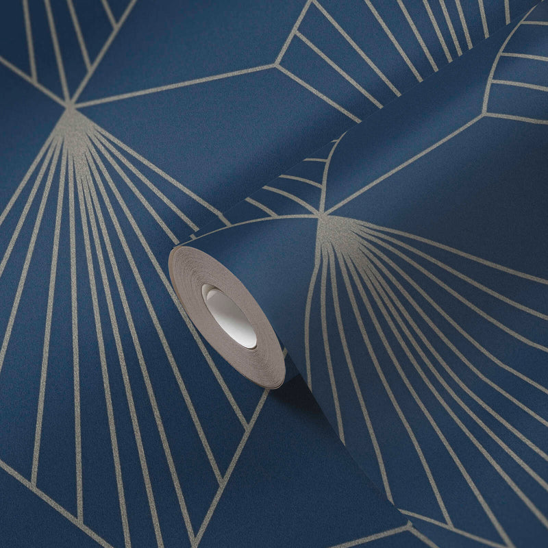 French Affair Wallpaper - Blue Gold