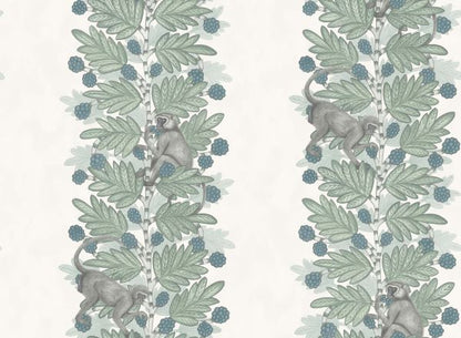 Acacia Monkey Wallpaper - Blue