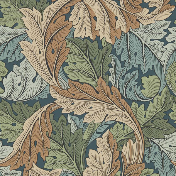 Sample - Acanthus by Morris Wallpaper - Slate/Thyme