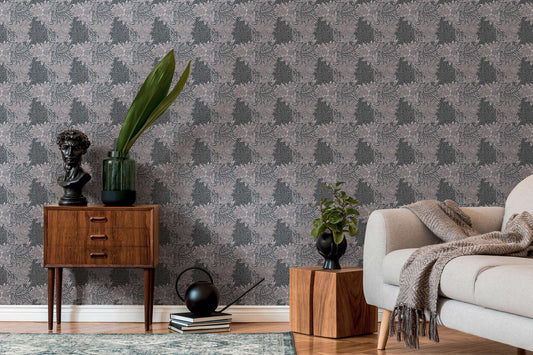 Baroque Floral Wallpaper - Black