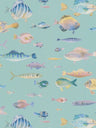 School's Out Fish Wallpaper - Teal