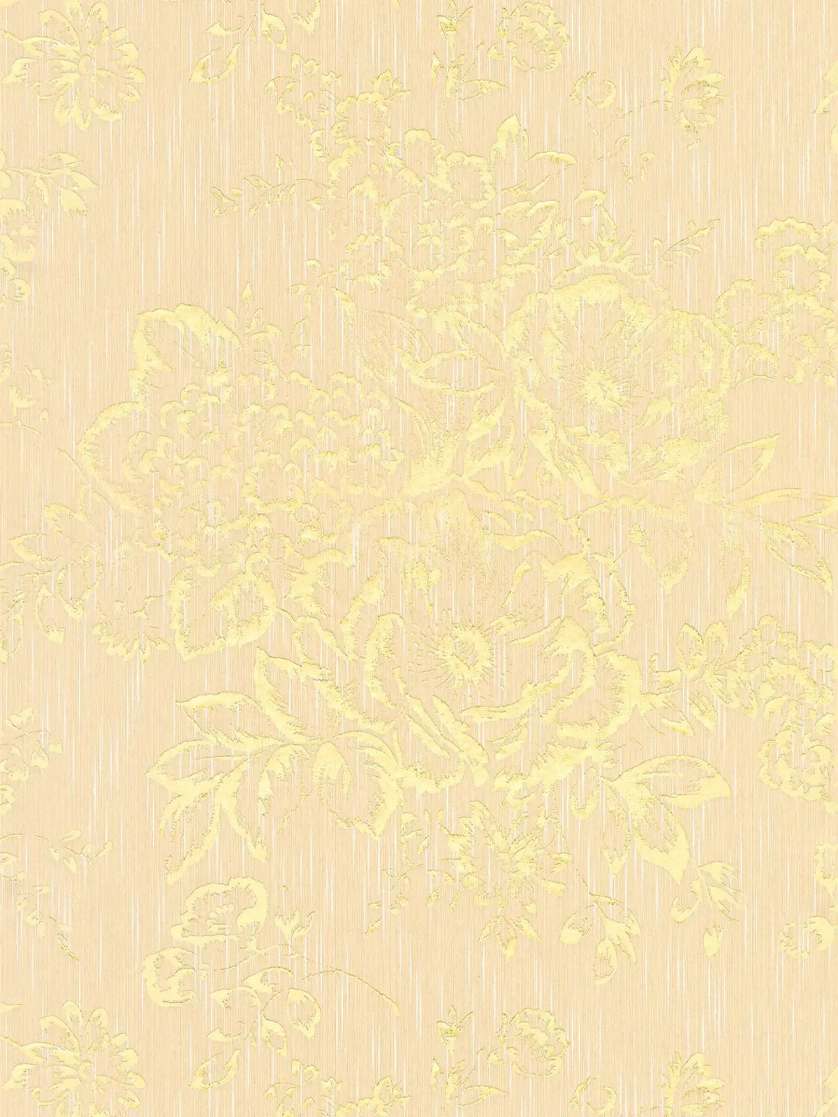 Sample - Textile Flower Wallpaper - Architects Paper - Metallic Silk - Cream/Gold