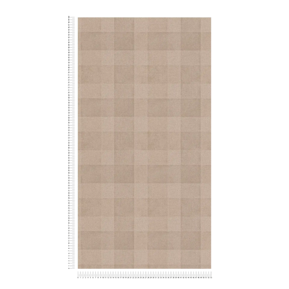 Bistro Plaid - Checkered Wallpaper - Brown