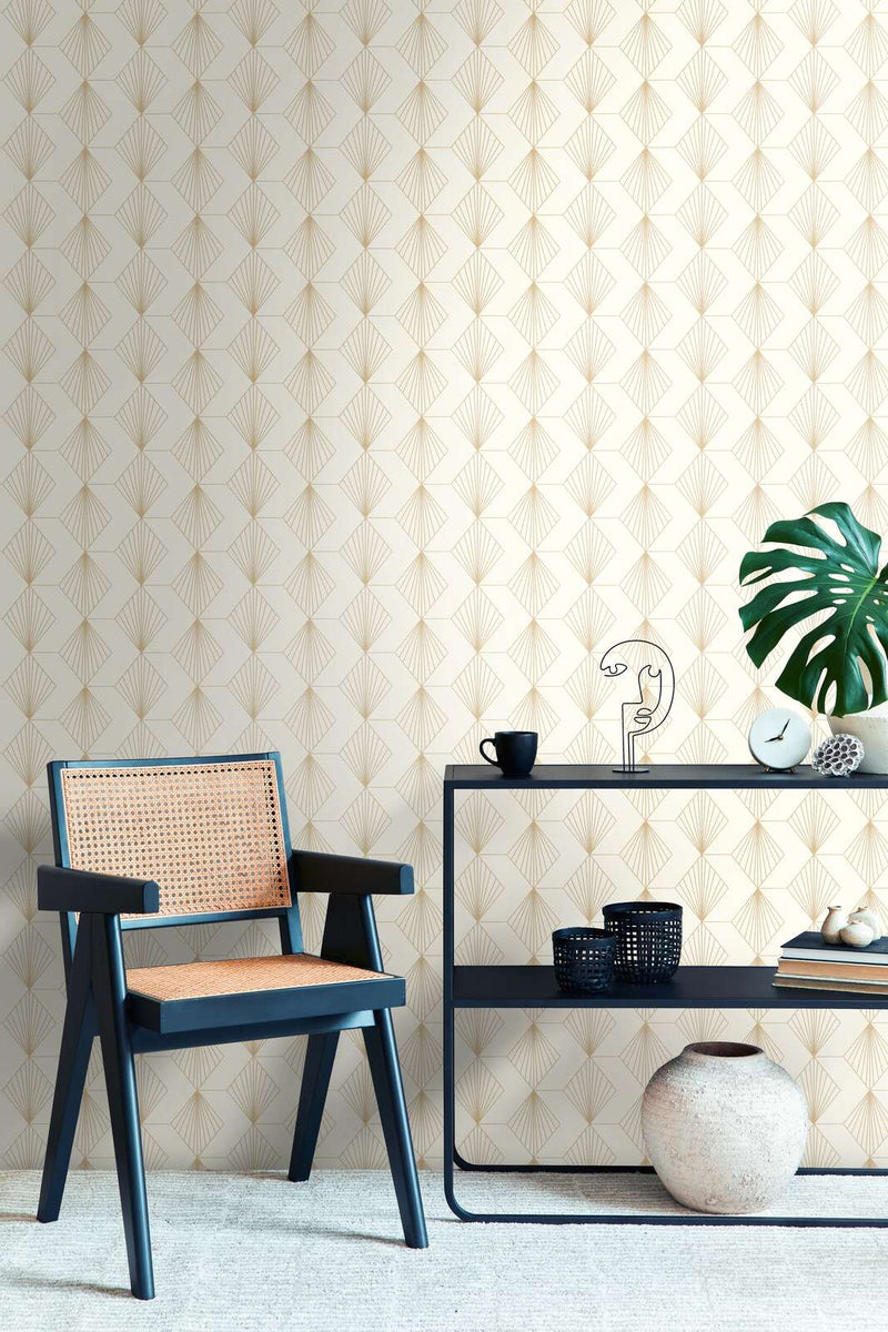 French Affair Wallpaper - Cream Gold