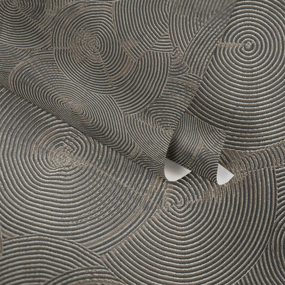 Capetown Clay Wallpaper - Brown, Metallic Black