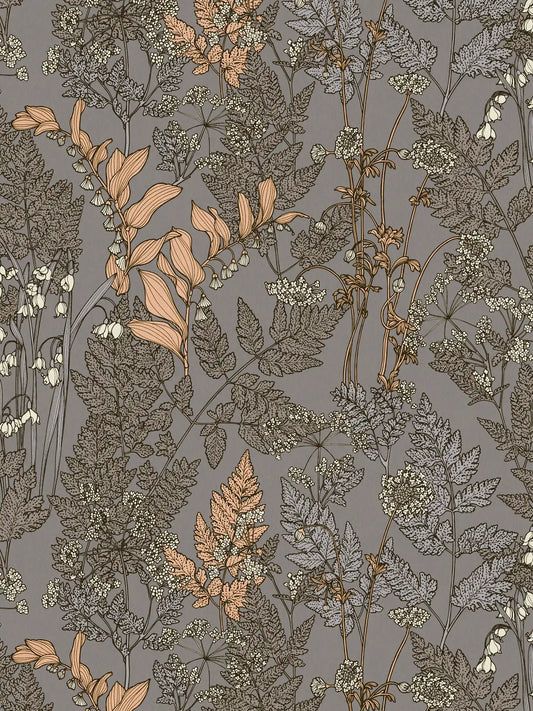 Floral Wallpaper - Grey/Cream