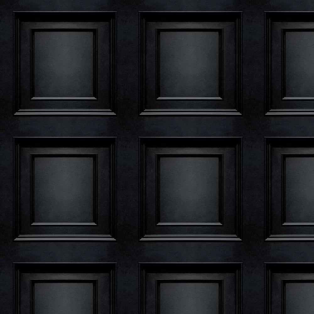 Amara Wood Panel Vinyl Wallpaper - Black