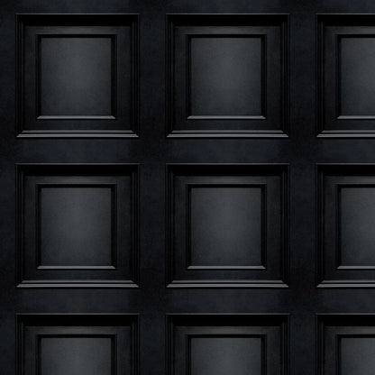 Amara Wood Panel Vinyl Wallpaper - Black