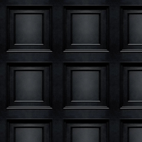 Sample - Amara Wood Panel Wallpaper - Black