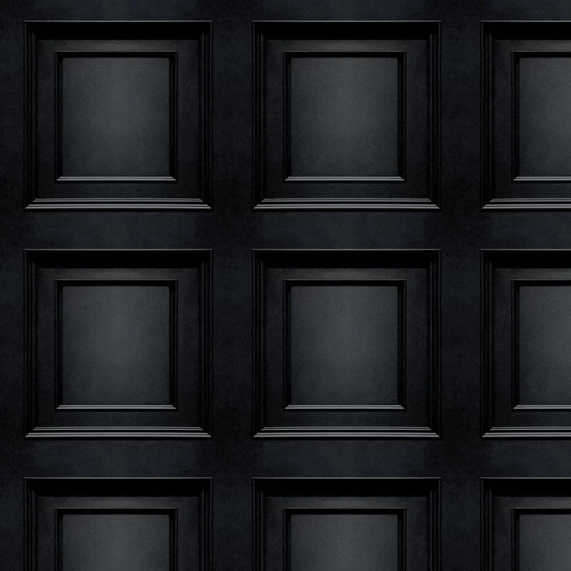 Sample - Amara Wood Panel Wallpaper - Black