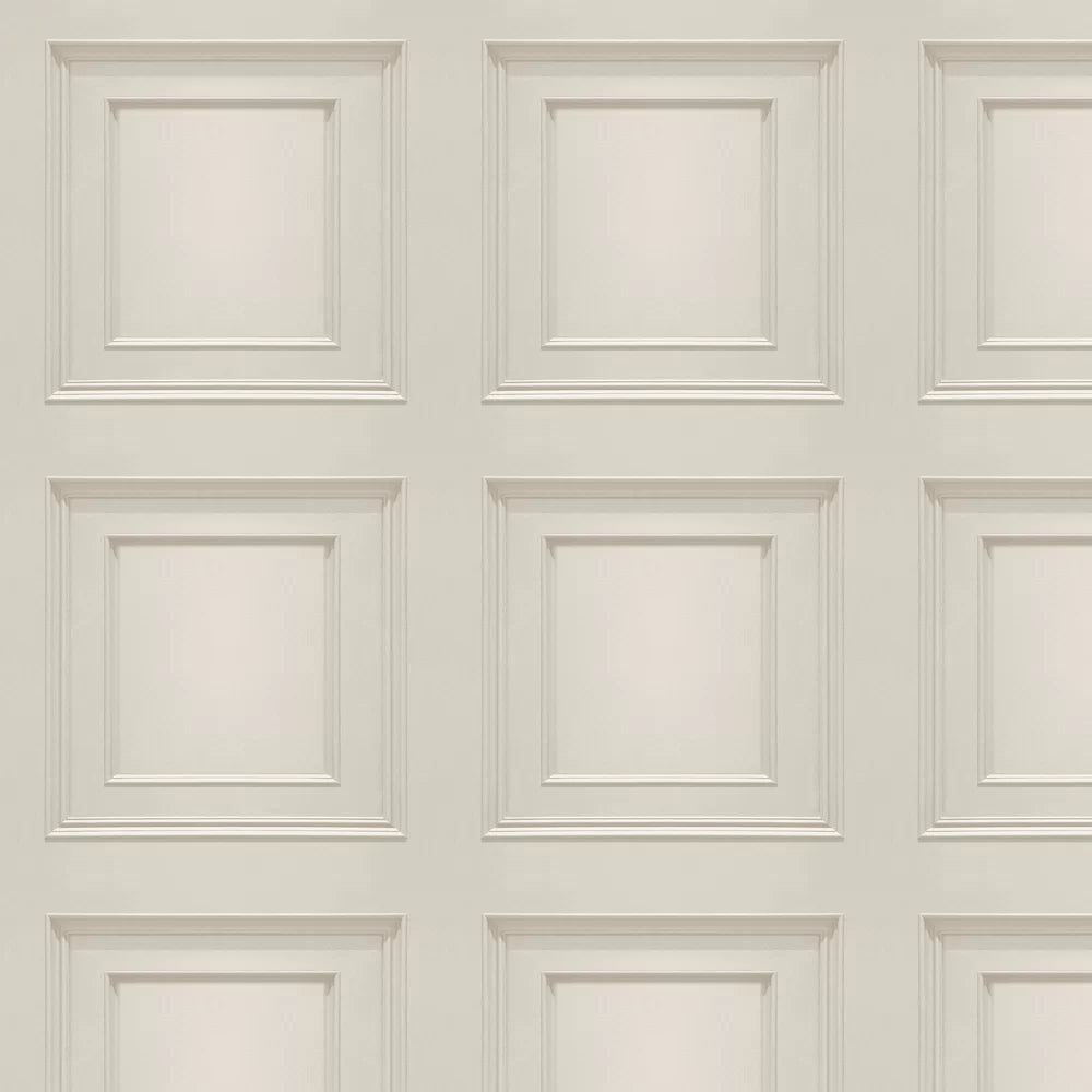 Amara Wood Panel Vinyl Wallpaper - Cream/Pearl