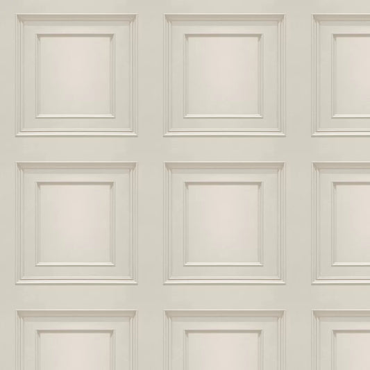 Amara Wood Panel Vinyl Wallpaper - Cream/Pearl