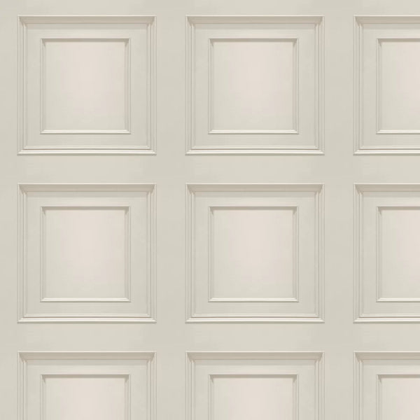 Sample - Amara Wood Panel Wallpaper - Cream/Pearl