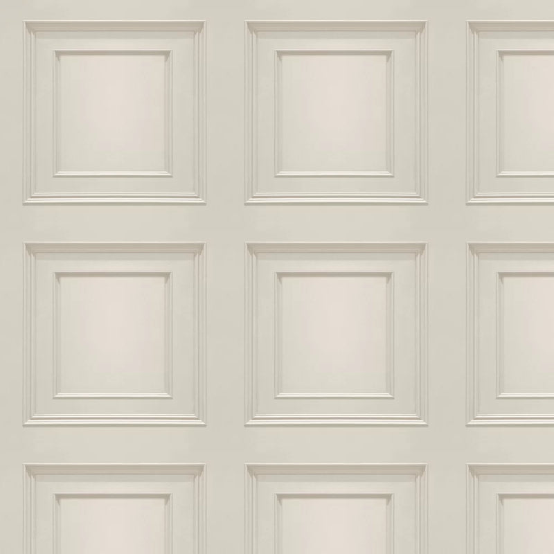 Sample - Amara Wood Panel Wallpaper - Cream/Pearl
