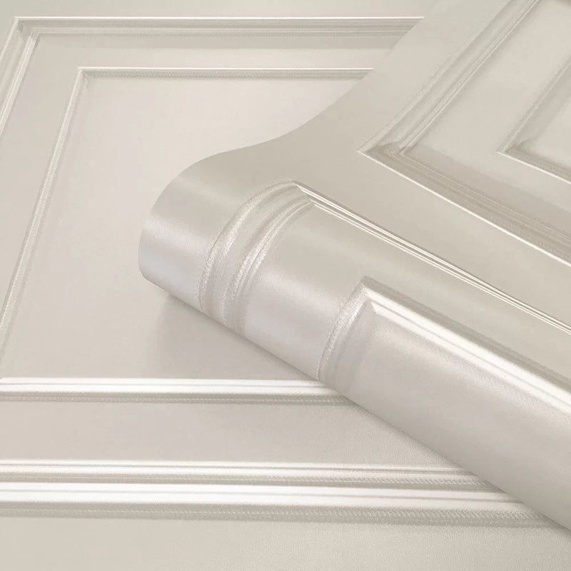 Amara Wood Panel Wallpaper - Cream/Pearl
