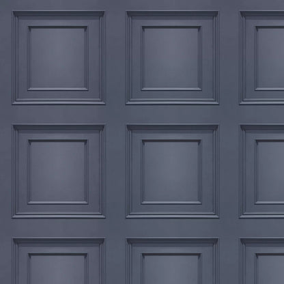 Amara Wood Panel Vinyl Wallpaper - Navy Blue
