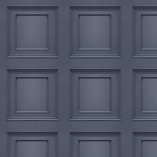 Amara Wood Panel Vinyl Wallpaper - Navy Blue