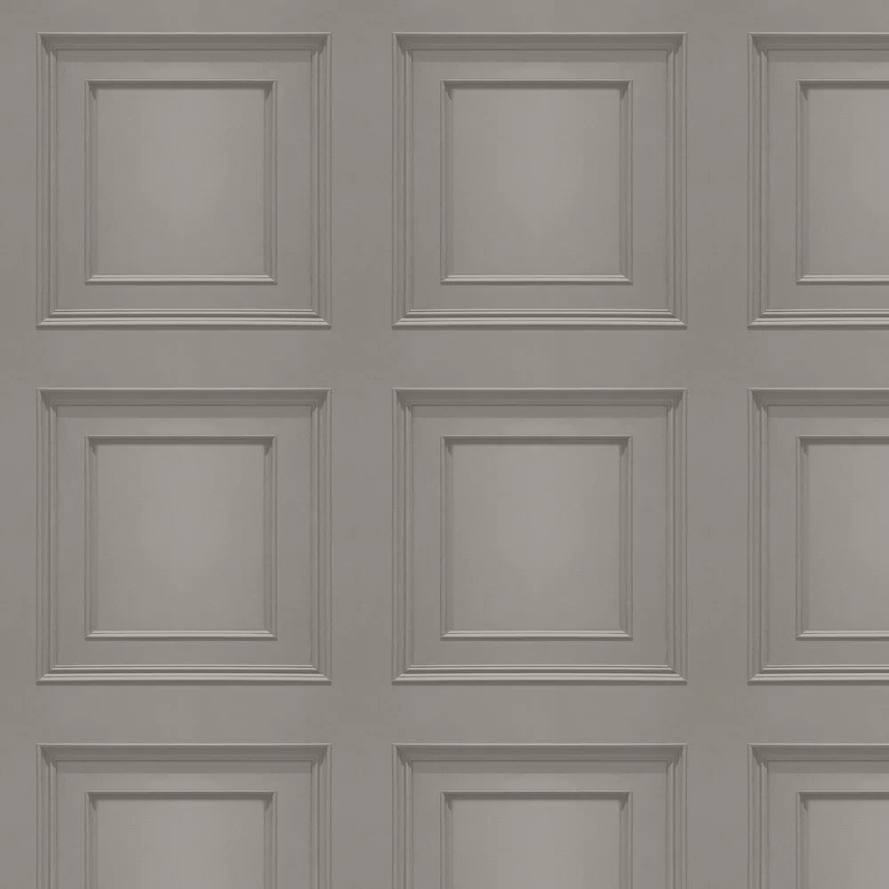 Amara Wood Panel Vinyl Wallpaper - Silver/Grey