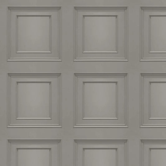 Amara Wood Panel Vinyl Wallpaper - Silver/Grey