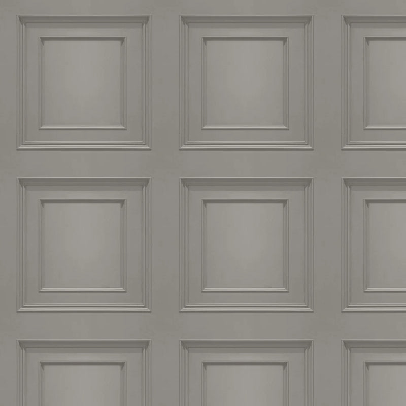 Amara Wood Panel Wallpaper - Silver/Grey