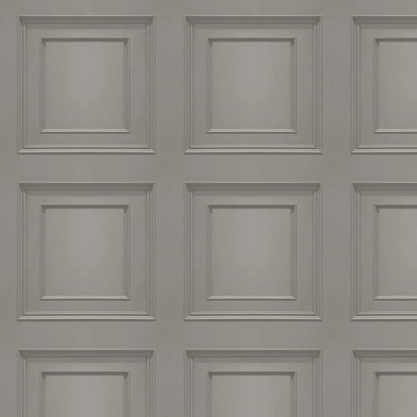 Sample - Amara Wood Panel Wallpaper - Silver/Grey