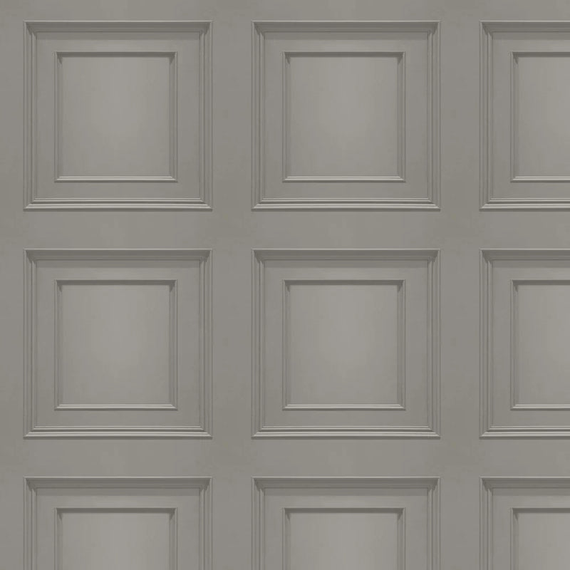 Sample - Amara Wood Panel Wallpaper - Silver/Grey