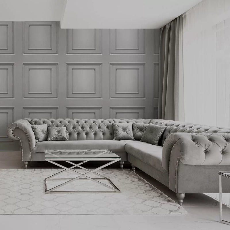 Amara Wood Panel Wallpaper - Silver/Grey