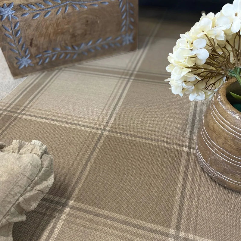 Carmella Check Wallpaper (Vinyl) - Beige