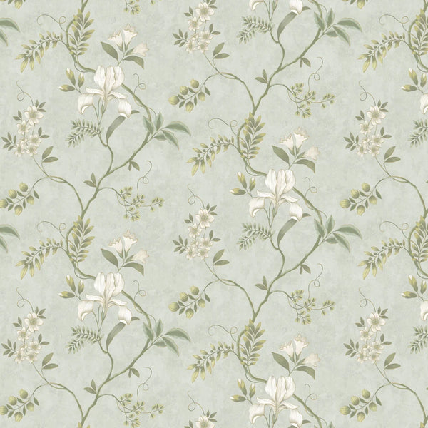 Sample - Dancing Iris - Wallpaper - Duck Egg