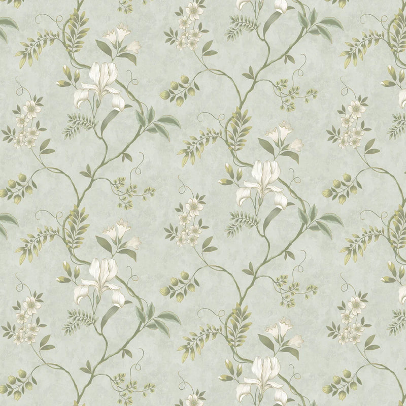 Dancing Iris - Wallpaper - Duck Egg