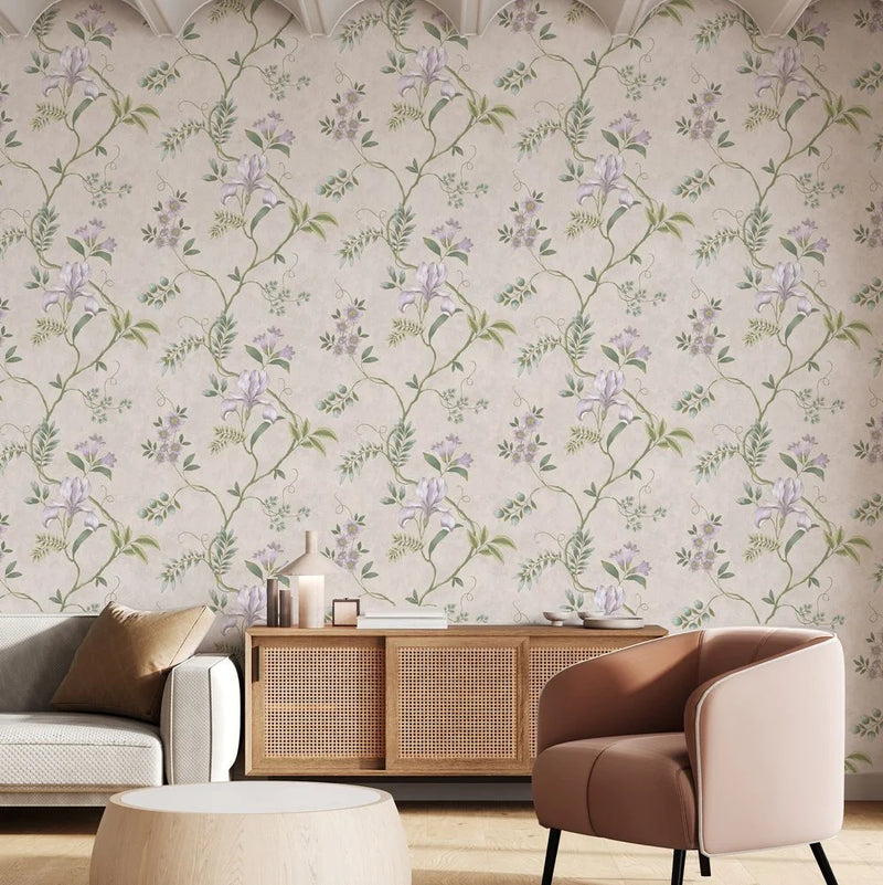 Dancing Iris - Wallpaper - Mauve