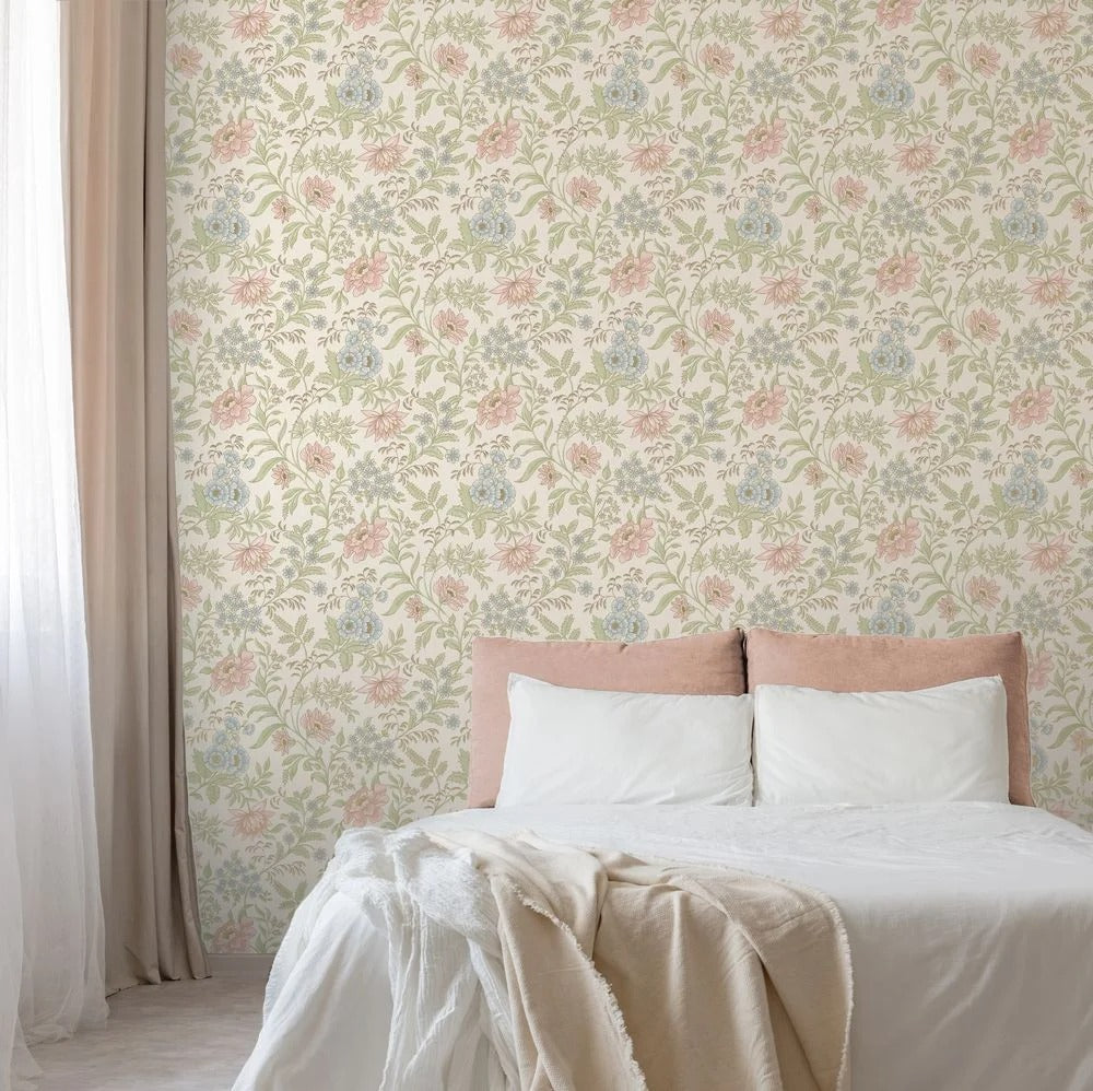 Garden Muse Wallpaper - Pink/Green