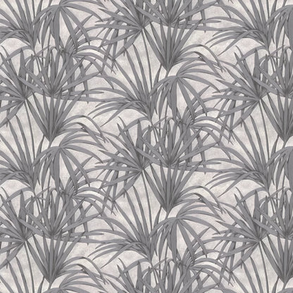 Glitter Palm Leaf Wallpaper - Dark Grey