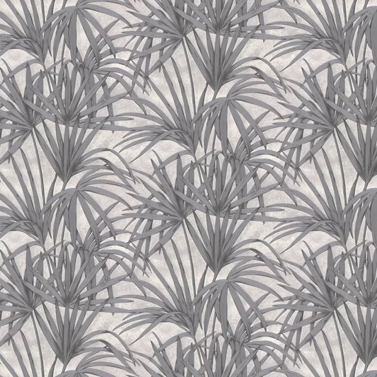 Glitter Palm Leaf Wallpaper - Dark Grey