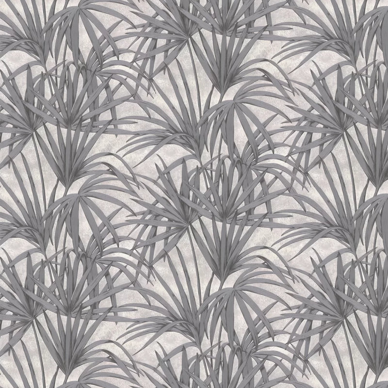 Glitter Palm Leaf Wallpaper - Dark Grey