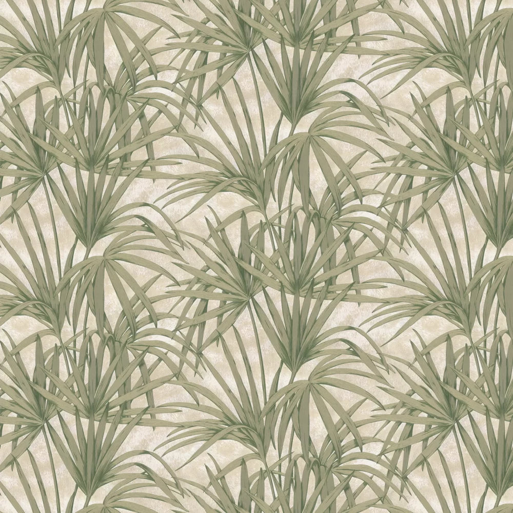Glitter Palm Leaf Wallpaper - Green