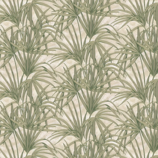Glitter Palm Leaf Wallpaper - Green
