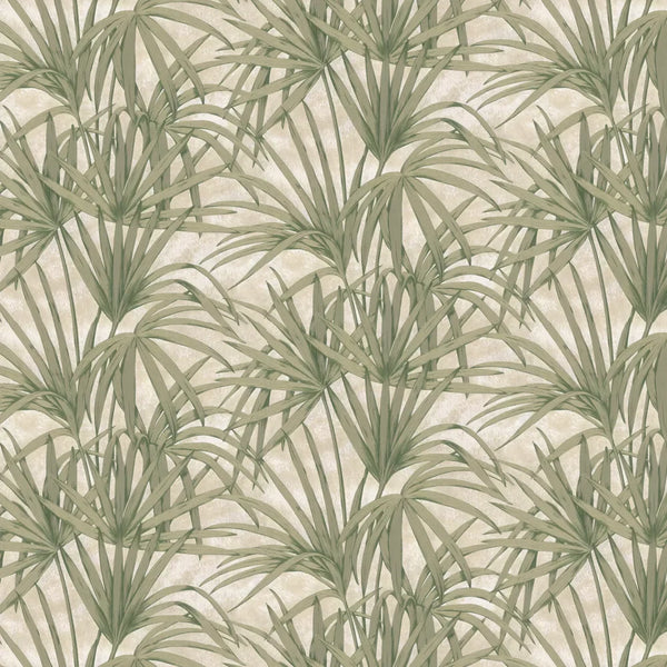 Sample - Glitter Palm Leaf Wallpaper - Green