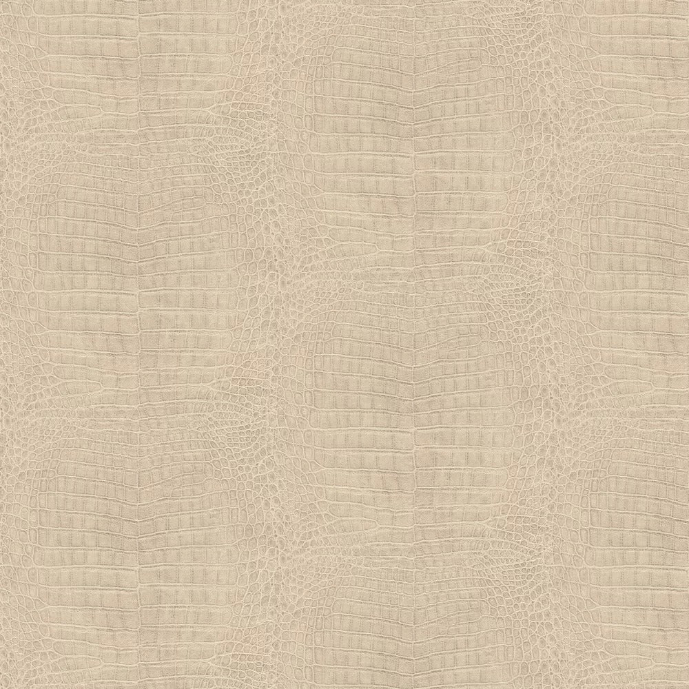 Sample - Imitation Crocodile Leather Wallpapers - Beige Shimmer