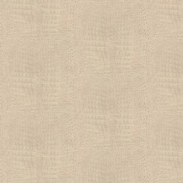 Sample - Imitation Crocodile Leather Wallpapers - Beige Shimmer
