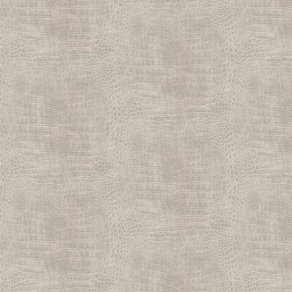 Sample - Imitation Crocodile Leather Wallpapers - Light Grey